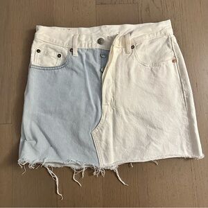 Levi’s Two Toned Color Block Denim Skirt